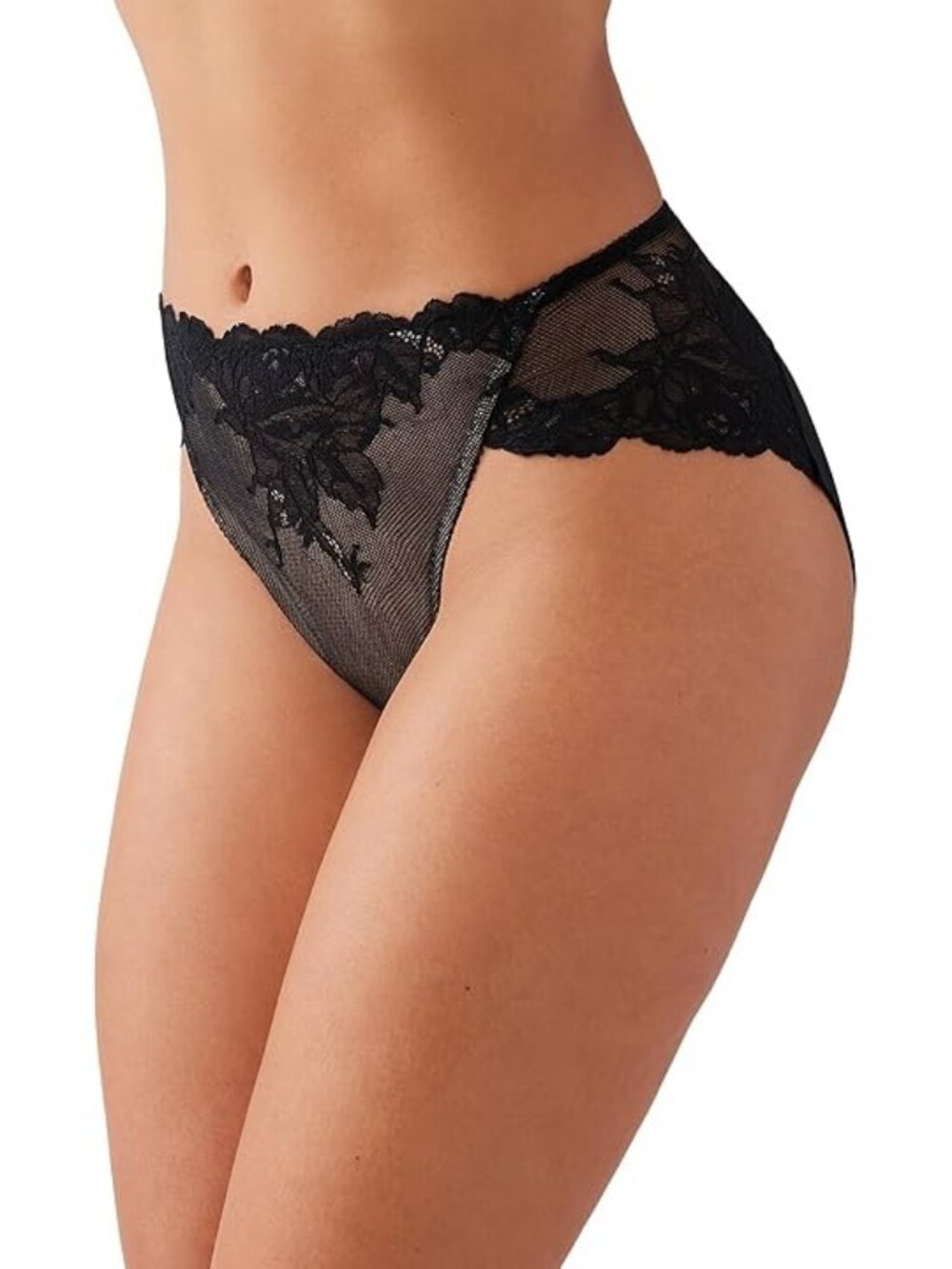 Wacoal Vivid Attraction High-Cut Lace Underwear Black Size XL NWT - Picture 2 of 3
